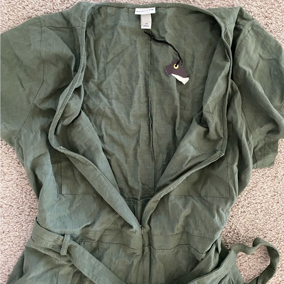 Ava + Viv NEW Olive Green Adjustable Belt Zip Closure Jumpsuit - Picture 4 of 6
